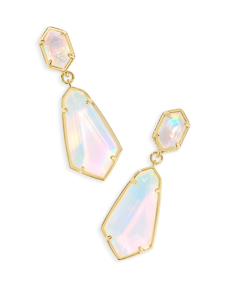 Kendra Scott 14k Gold-plated Hallie Convertible Drop Earrings In White/gold