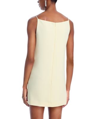 Yellow Crepe Flower Mini Dress