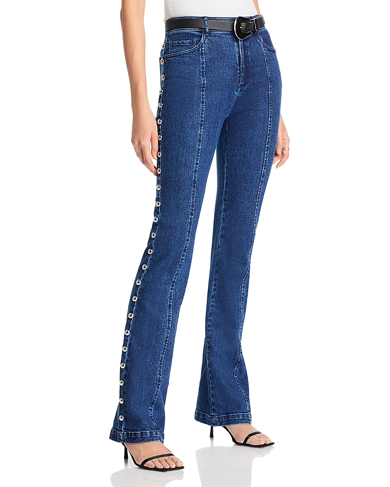 Cinq À Sept Cinq A Sept Shailene Studded High Rise Jeans In Oceane In Oceane
