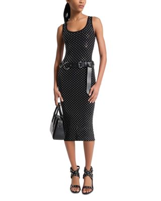 Michael Kors Studded Scoop Neck Midi Dress