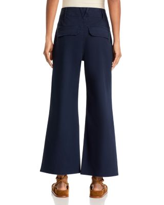 Grant High Rise Cropped Wide Leg Jeans in Navy 