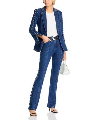 Cinq à Sept - Studded Denim Milly Jacket & Studded Shailene Jeans in Oceane