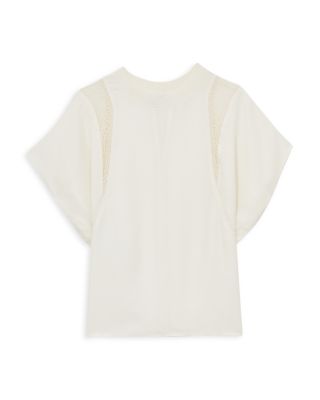 【海外限定】REISSTシャツ☆Harlowe Lace Insert T-Shirt, Cream Reiss Lace-Insert T-Shirt in Cream - REISS