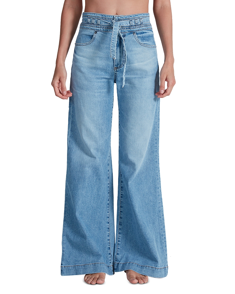 Askk Ny Rio High Rise Wide Leg Jeans In Blondie In Blue