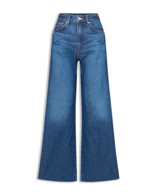 Taylor High Rise Cropped Wide Leg Jeans in Bright Blue