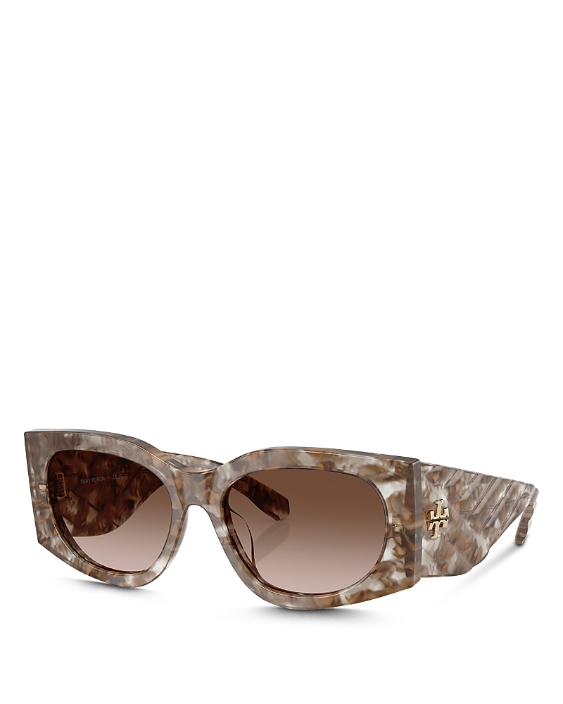 Tory Burch Kira 56mm Rectangular Sunglasses In Brown