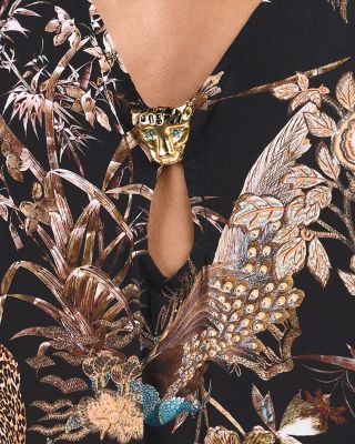 Sara Jungle Sheer Chiffon Swim Cover-Up Dress