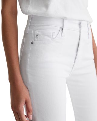 Mari Mid Rise Straight Leg Jeans in White