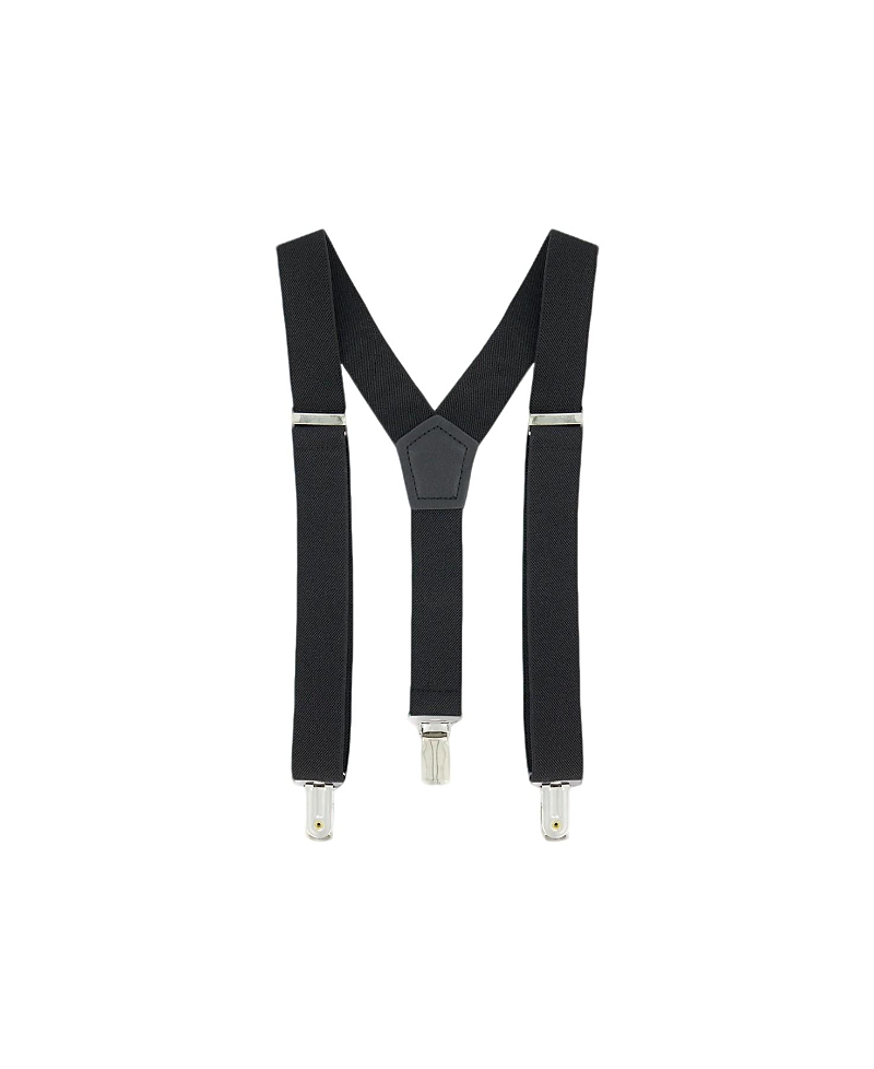 Deux Par Deux Boys' Elastic Suspenders - Baby In Anthracite