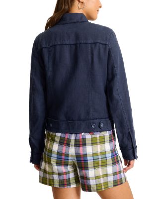 Two Palms Raw-Edge Linen Jacket