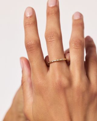  Gold Lab-Grown Diamond Station Band Ring