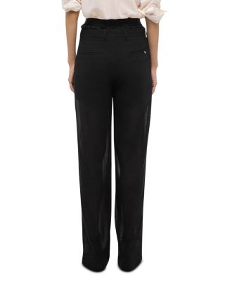 Wool Blend Double Pleated Pants