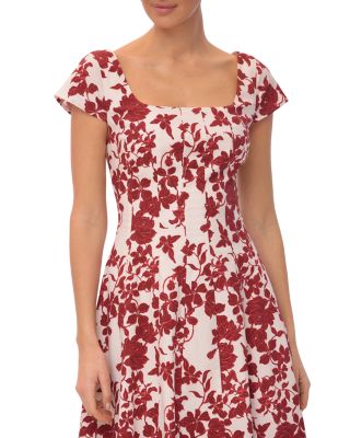 Seamed Flare Midi Dress