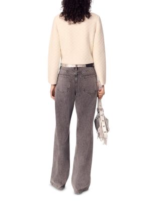 Short Tweed Effect Crewneck Cardigan