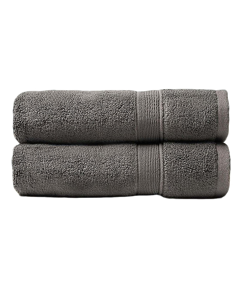 Cozy Earth Luxe Hand Towels, Set Of 2 In Charcoal