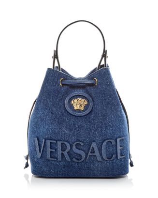 Versace La Medusa Denim Bucket Bag | Bloomingdale's Handbags