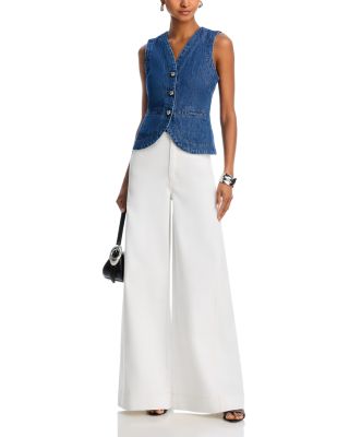 Cinq à Sept Carol Wide Leg Jeans in White | Bloomingdale's Women