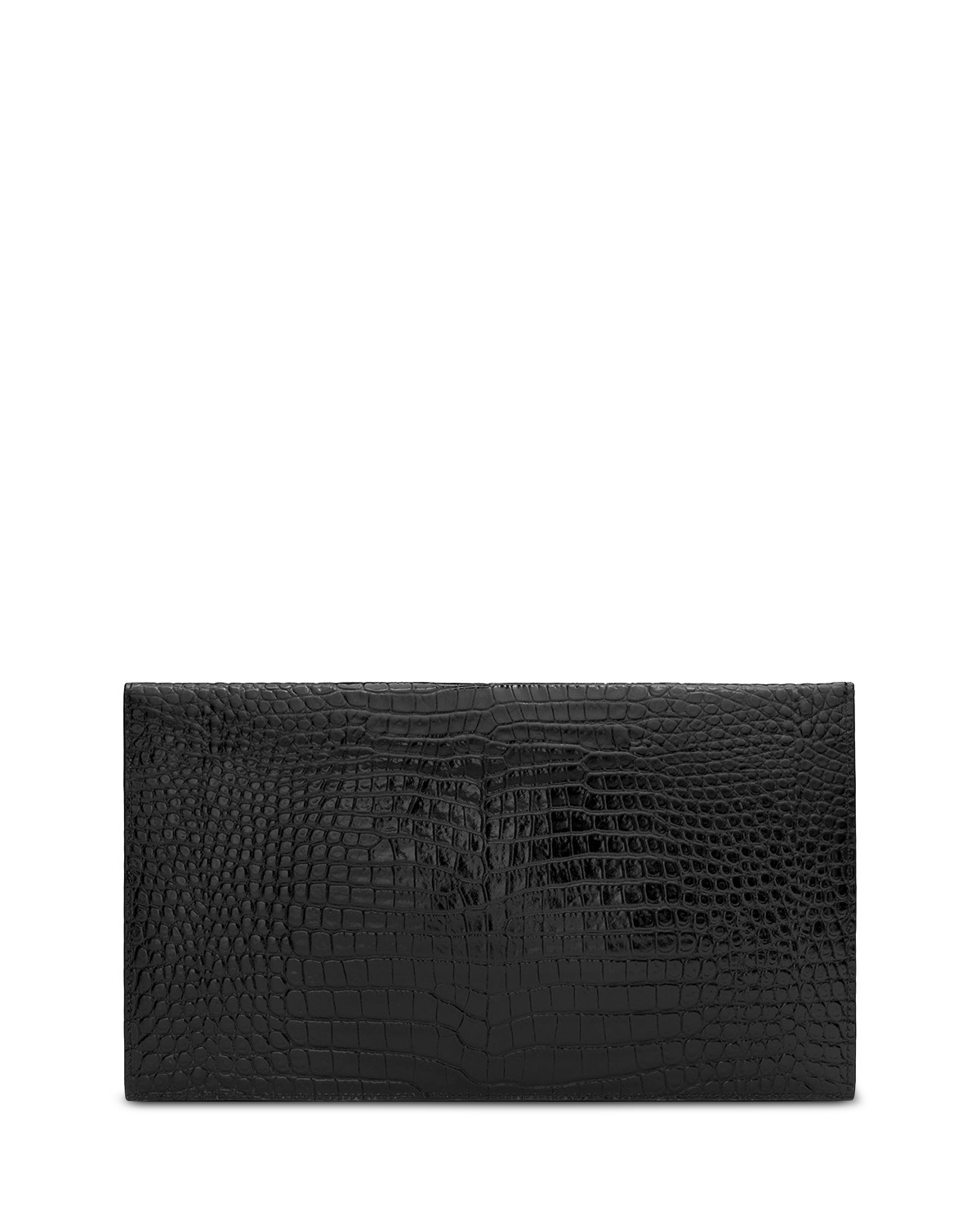 Uptown Pouch in Crocodile-Embossed Shiny Leather