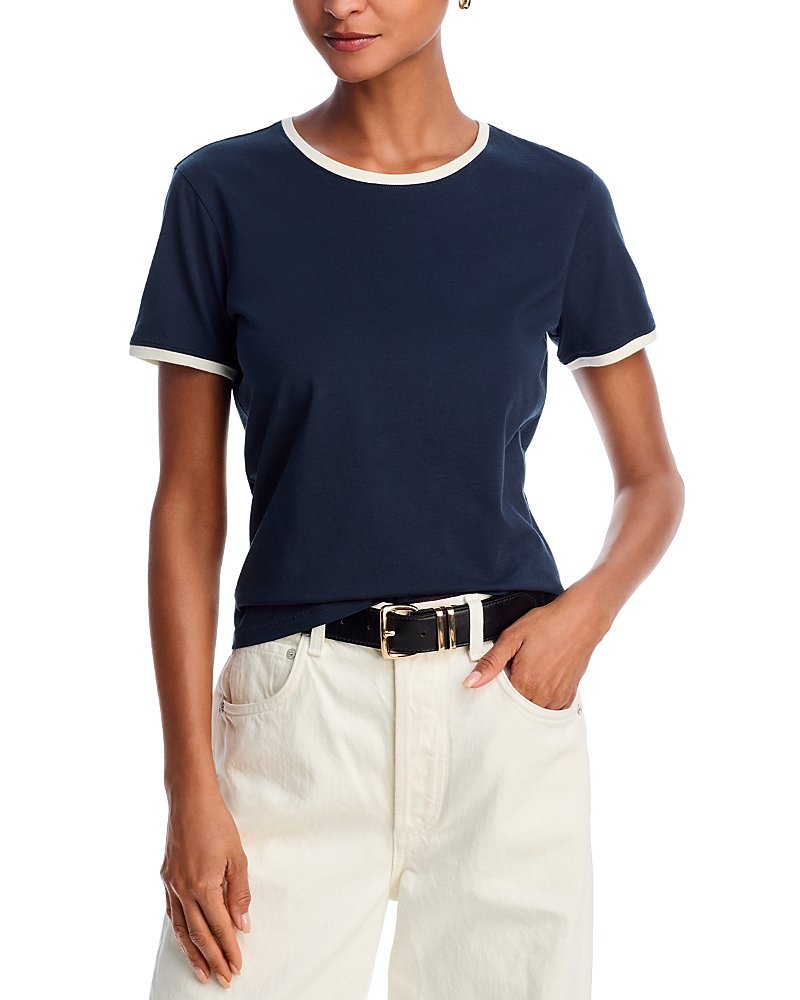 Frame The Ringer Baby Tee In Navy Multi
