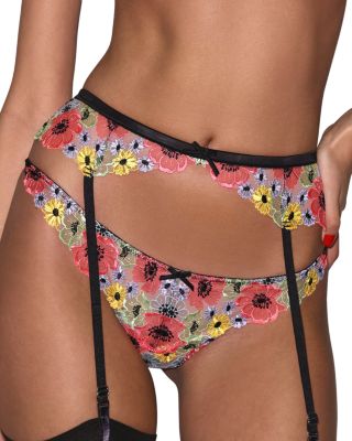 Azalea Embroidered Garter Belt