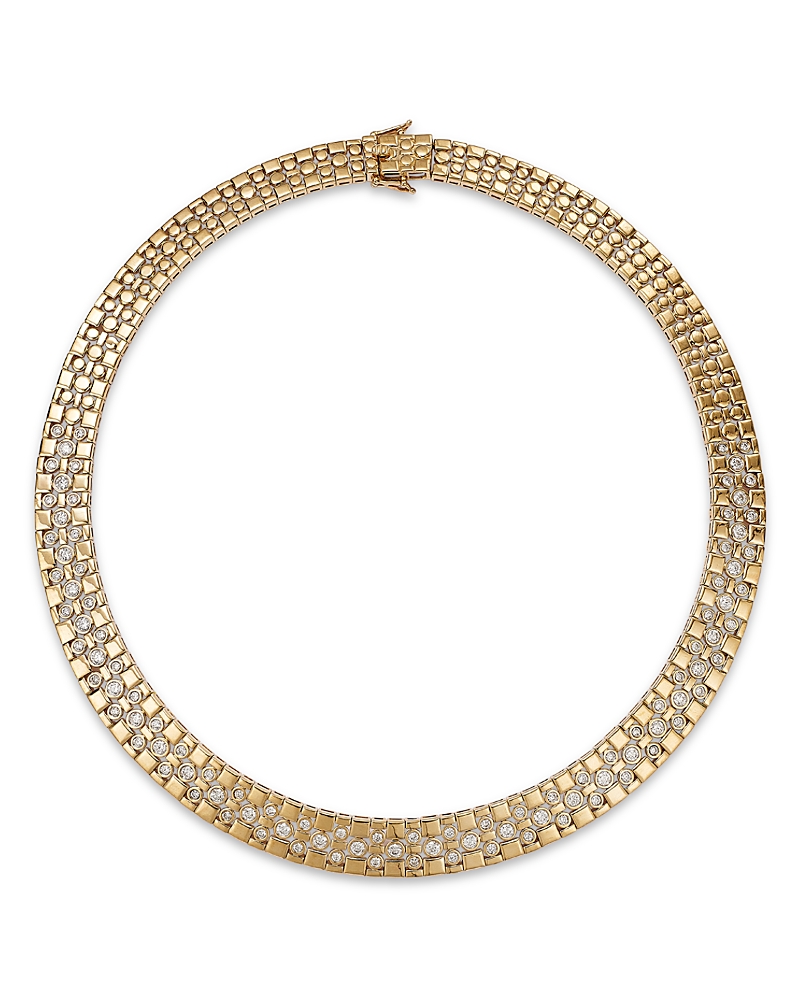 Bloomingdale's Fine Collection Luxe Collection Diamond Collar Necklace In Textured 14k Yellow Gold, 4.50 Ct. T. W. In Gold