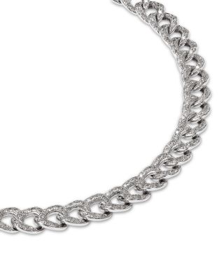 Pave Diamond Chain Link Bracelet in 14K White Gold, 1.50 tcw
