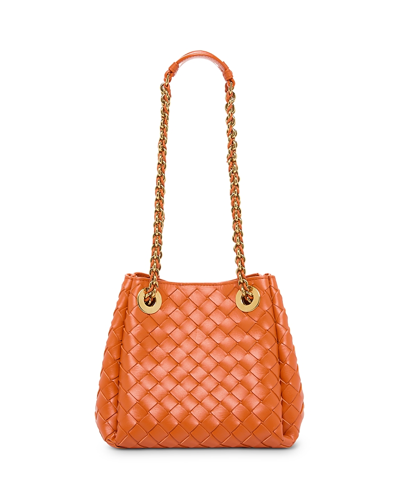 Bottega Veneta Small Parachute Leather Shoulder Bag In Burned Orange/brass
