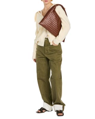 Small Hop Intrecciato Leather Shoulder Bag