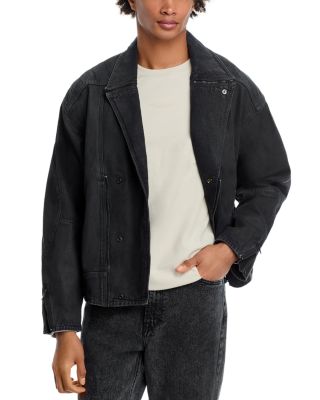Oversized Fit Denim Biker Jacket