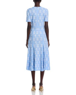 Printed Short Sleeve Midi Dress