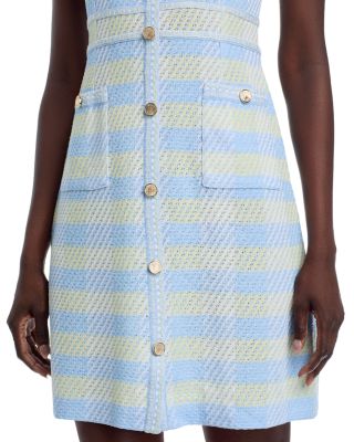 Plaid Button Front Sheath Dress
