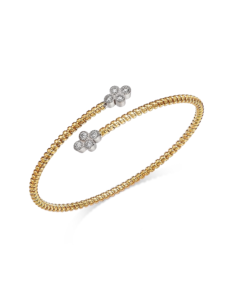 BLOOMINGDALE'S FINE COLLECTION DIAMOND FLEXIBLE BYPASS BRACELET IN 14K YELLOW GOLD, 0.4 CT. T. W.