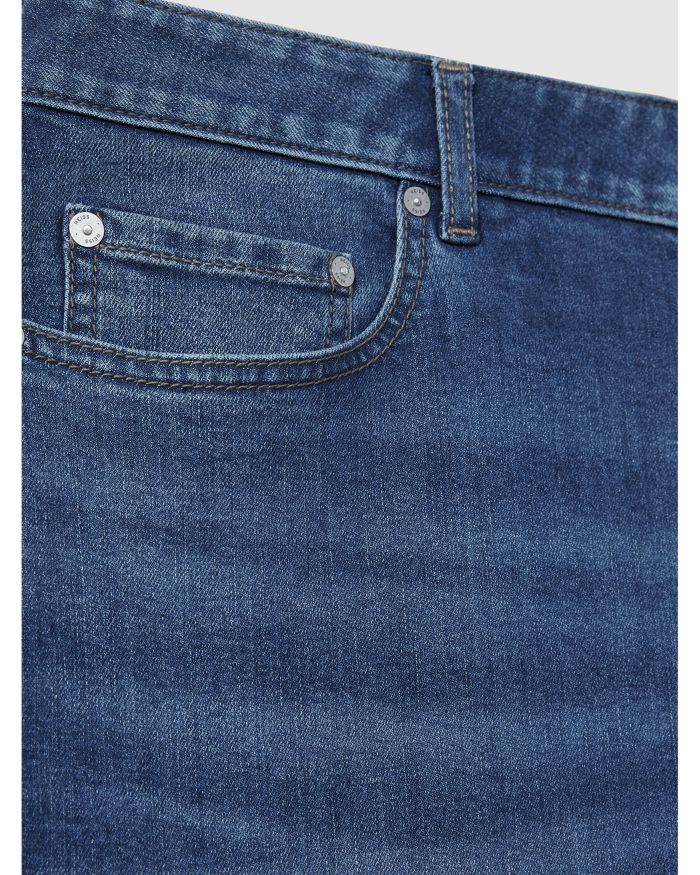 Tapered Slim Fit Jeans Mid Blue Wash