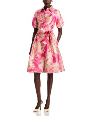 Teri Jon by Rickie Freeman - Floral Embossed Dress