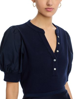 Puff Sleeve Henley Top