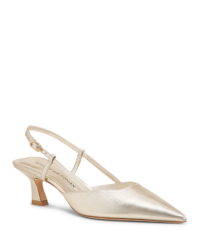 Stuart Weitzman Women's Vinnie 50 Slingback Kitten Heels