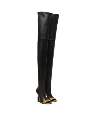 Balmain - Women's Lipstick Lambskin Thigh-High Boots