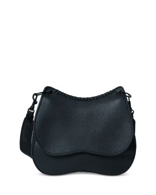 Medium Saddle Bag Black Grained Leather