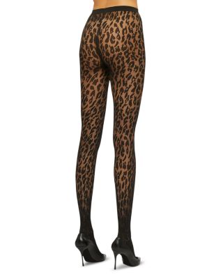 Matte Leopard Print Tights