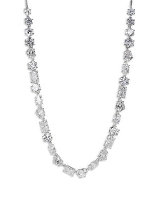 Nadri - BTRX Mixed Cubic Zirconia Collar Necklace in Rhodium Plated, 16"-18"