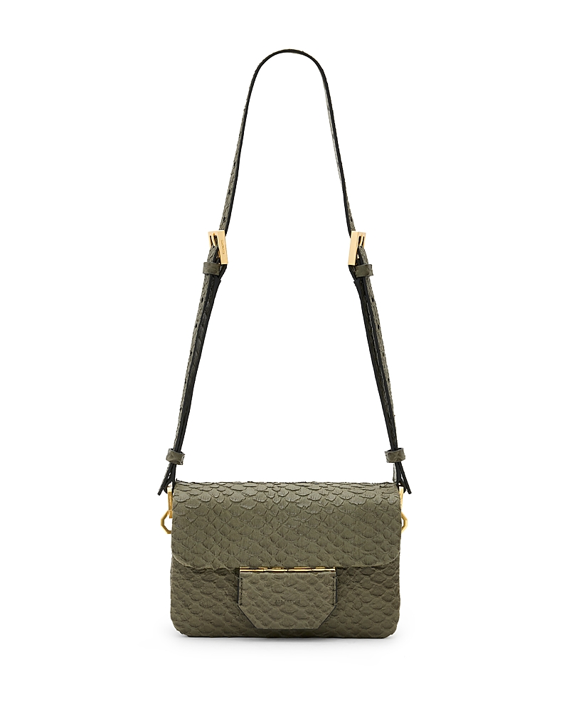 Shop Allsaints Jupiter Leather Crossbody In Military Green