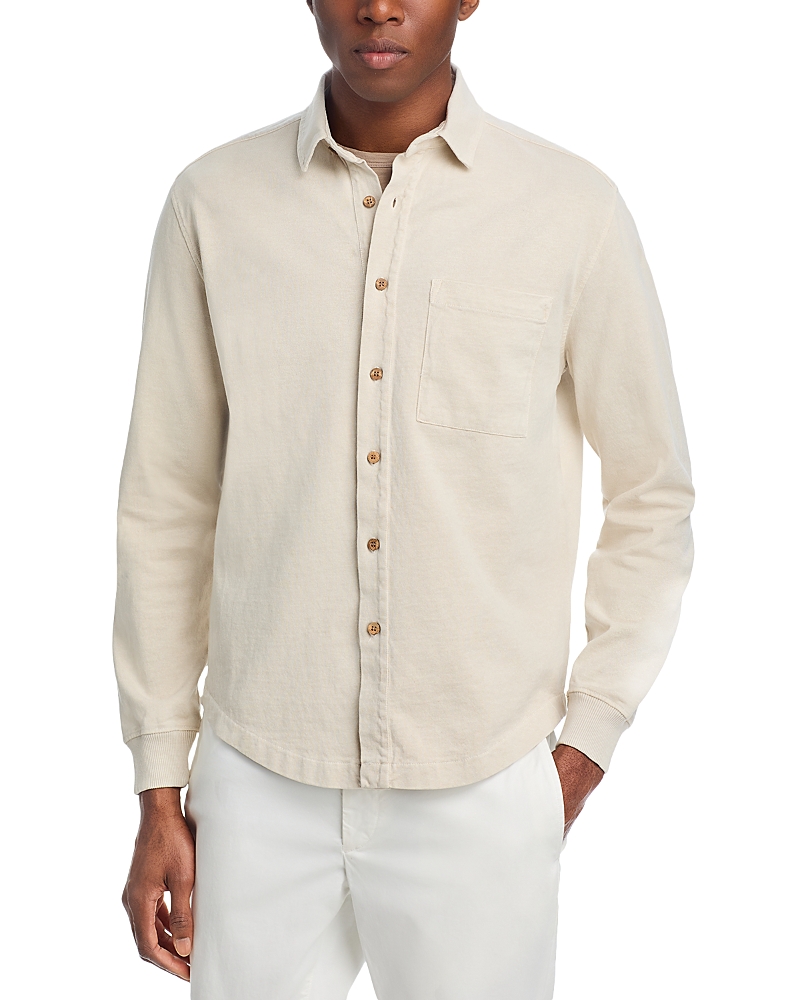 Alex Crane Caza Knit Button Front Shirt In Ivory