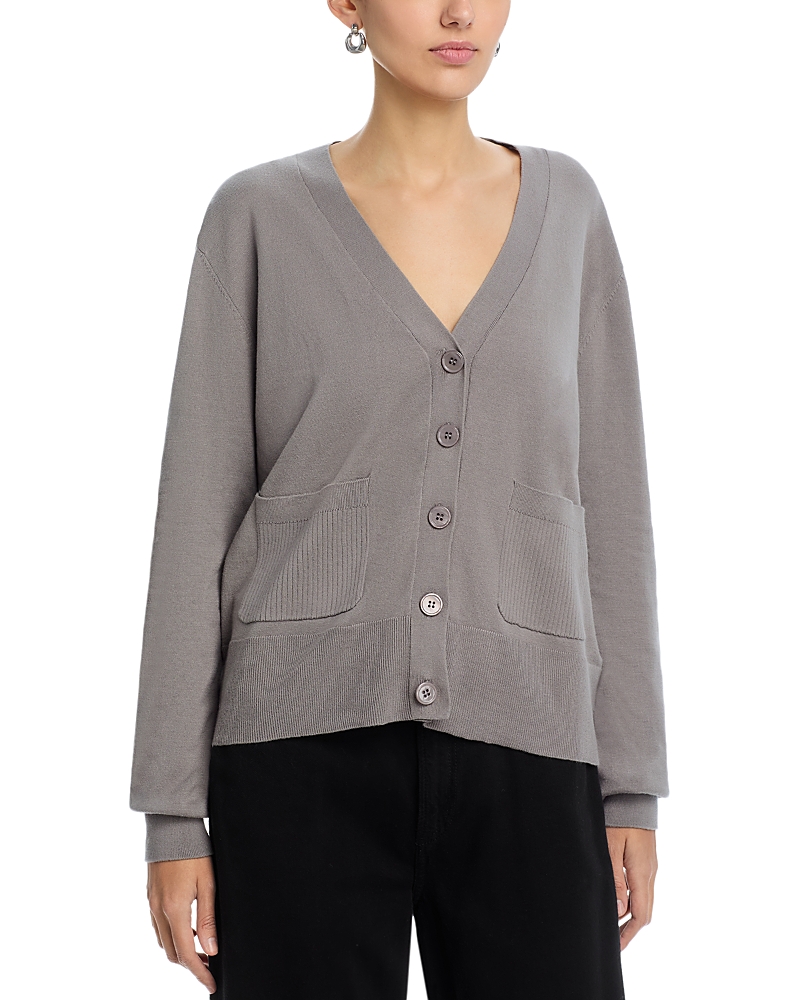 MAJESTIC COTTON KNIT V NECK CARDIGAN