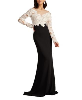  Golie Embroidered Bodice Illusion Gown