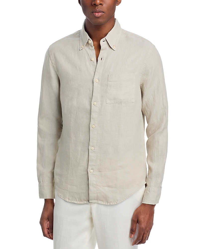 Alex Crane Playa Linen Button-down Shirt In Bone