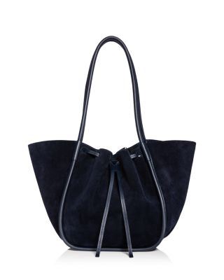 Large Suede Ruched Tote