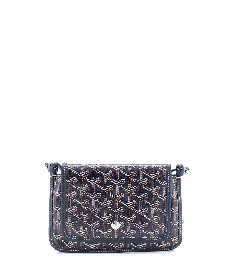 Pre-owned Pre-owned Goyard Goyard Plumet Clutch Wallet Coated Canvas In Blue