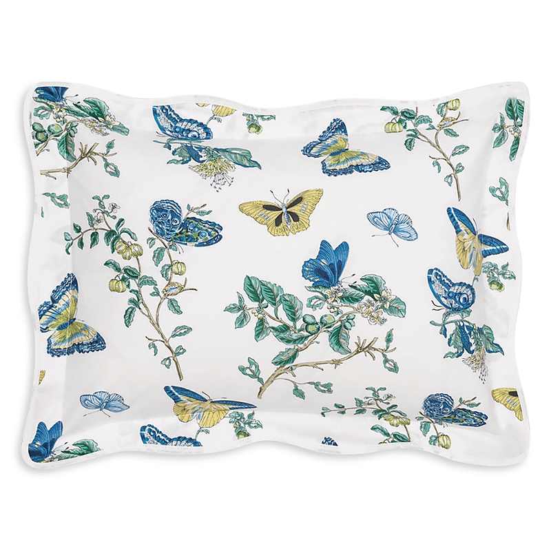 Matouk Baudin Butterfly Boudoir Sham In Prussian Blue