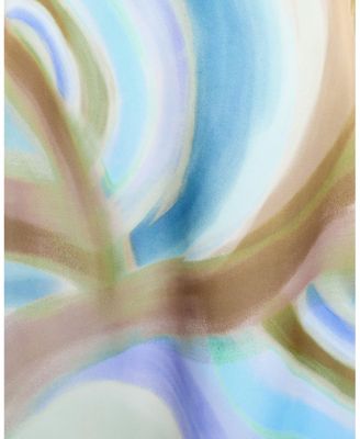 CECILIA Sleeveless Abstract Swirl Print Midi Dress with Asymmetrical Hemline