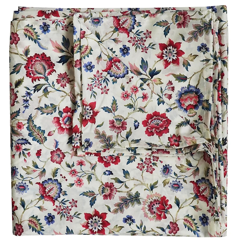 Coco & Wolf Liberty Fabric Eva Belle Print Flat Top Sheet, Twin In Eva Belle